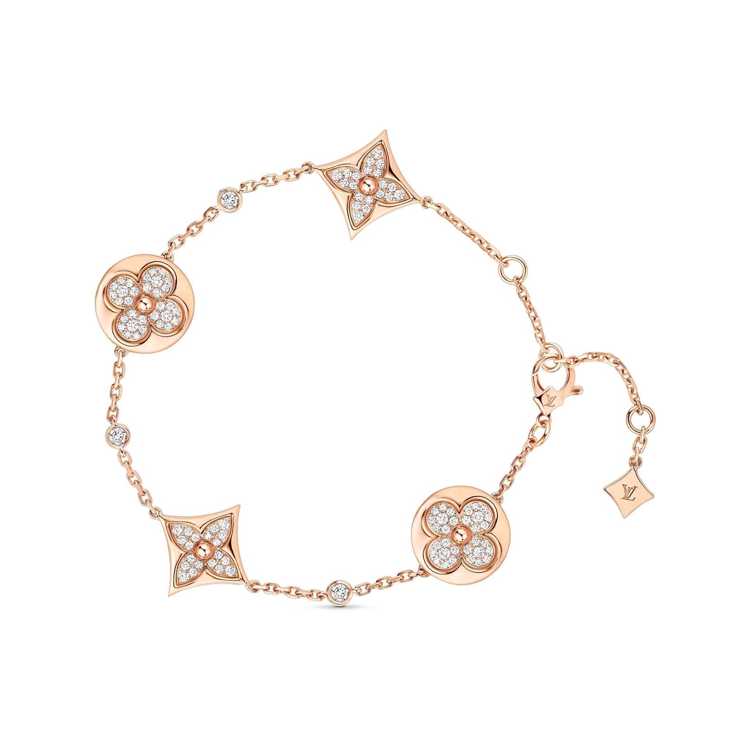 [Baslove]STAR AND SUN 4 MOTIFS GOLD DIAMONDS BRACELET