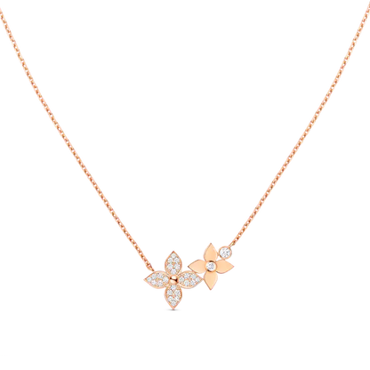 [Baslove]STAR BLOSSOM NECKLACE PINK GOLD DIAMONDS