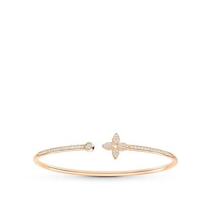 [Baslove]IDYLLE PINK GOLD OPEN BRACELET DIAMOND PAVED