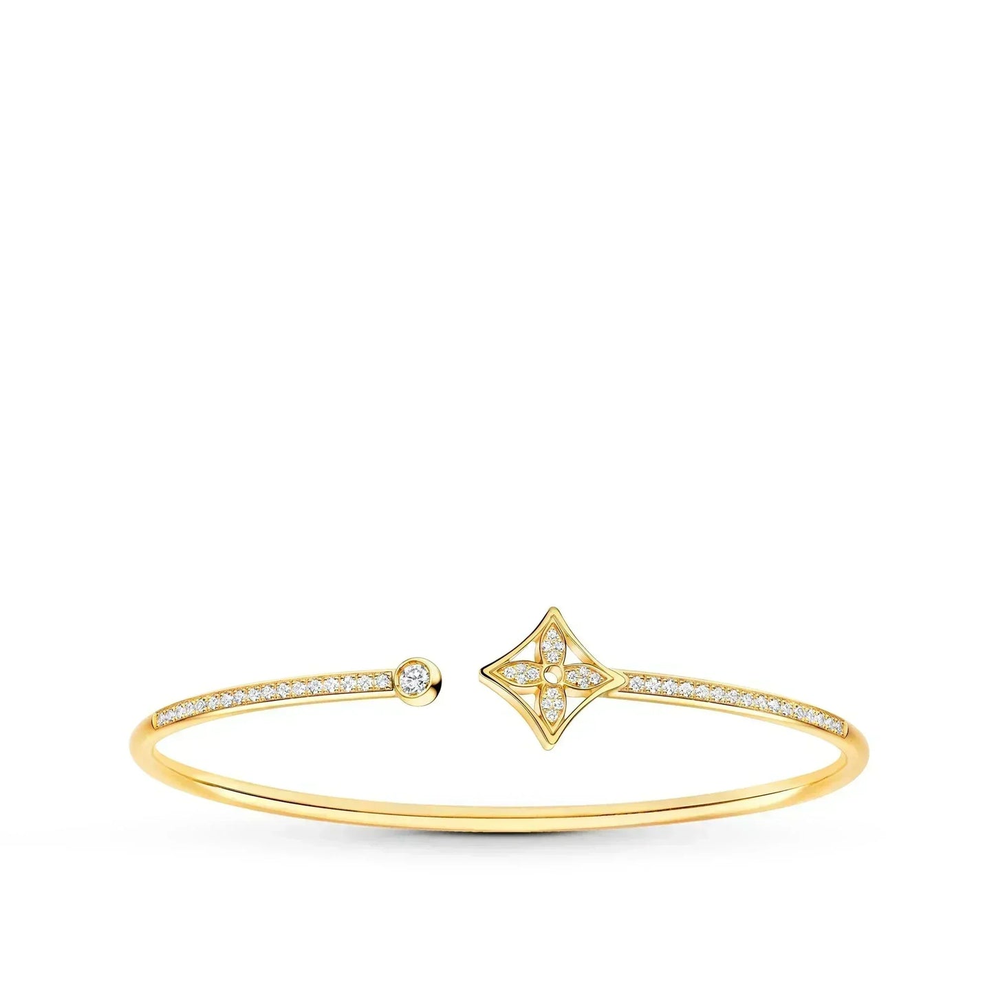 [Baslove]IDYLLE GOLD OPEN BRACELET DIAMOND PAVED