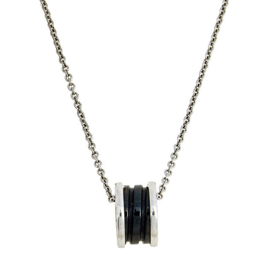 [Baslove]ZERO 1 BLACK CERAMIC SILVER NECKLACE