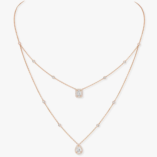 [AURORA]MY TWIN 2 ROW DIAMOND NECKLACE