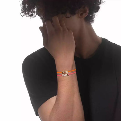 [AURORA]Messika Care(s) pink cord pavé bracelet