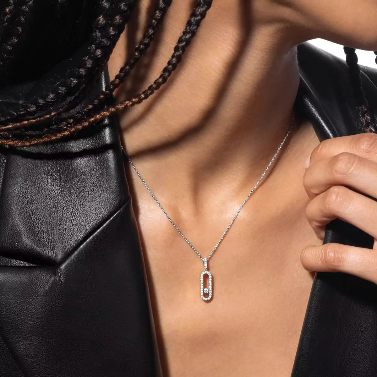 [AURORA]Move Uno Diamond Necklace in Rose Gold