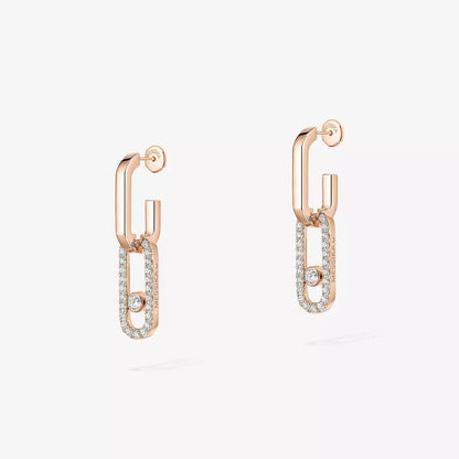 [AURORA]Move Link Diamond Earrings