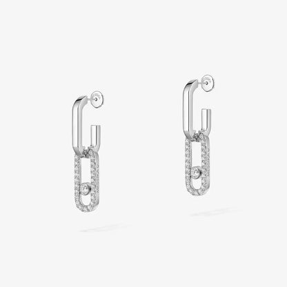 [AURORA]Move Link Diamond Earrings