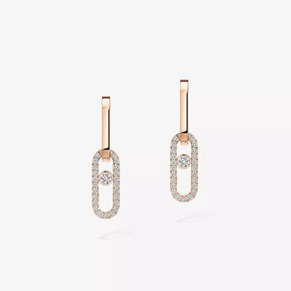 [AURORA]Move Link Diamond Earrings