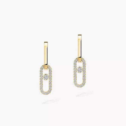 [AURORA]Move Link Diamond Earrings