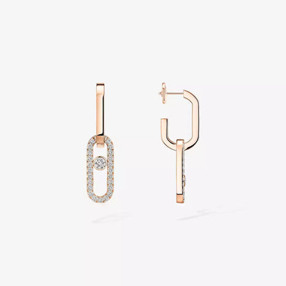 [AURORA]Move Link Diamond Earrings