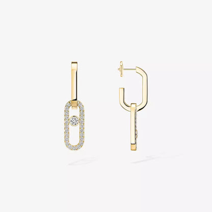 [AURORA]Move Link Diamond Earrings
