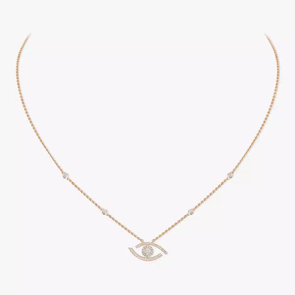 [AURORA]Pave_ Diamond Necklace Lucky Eye