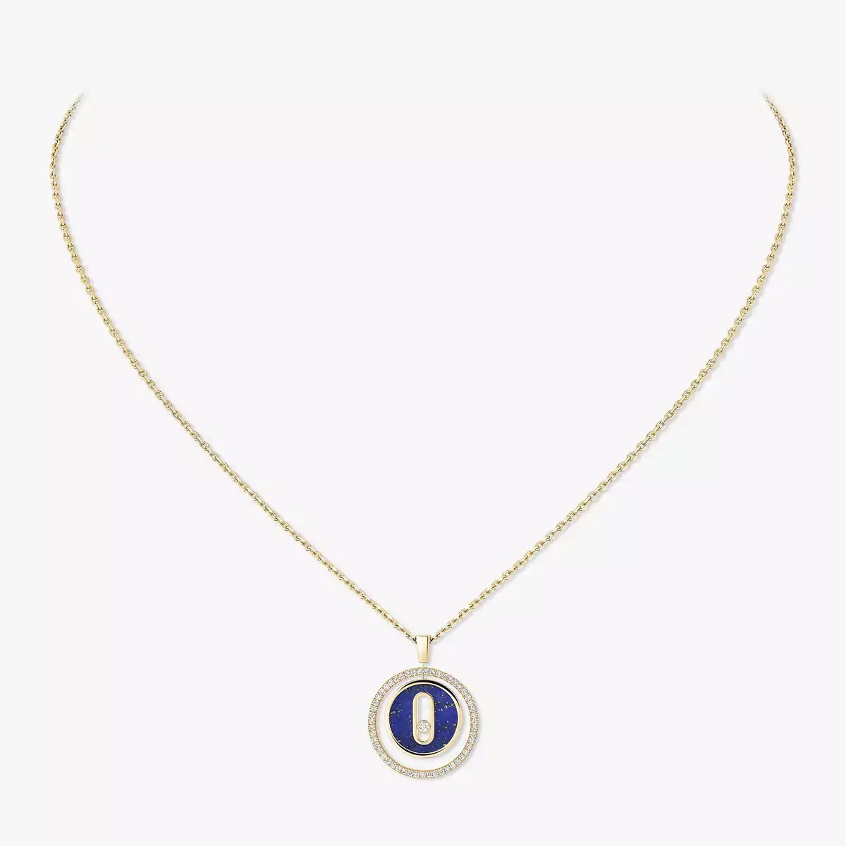 [AURORA]Lucky Move Diamond Necklace in Rose Gold and White Mother-of-Pearl