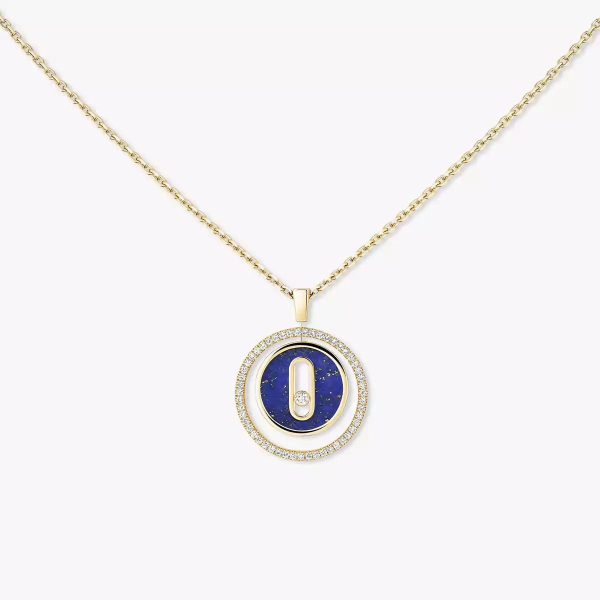 [AURORA]Lucky Move Diamond Necklace in Rose Gold and White Mother-of-Pearl