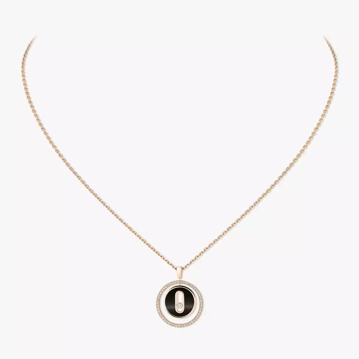 [AURORA]Lucky Move Diamond Necklace in Rose Gold and White Mother-of-Pearl