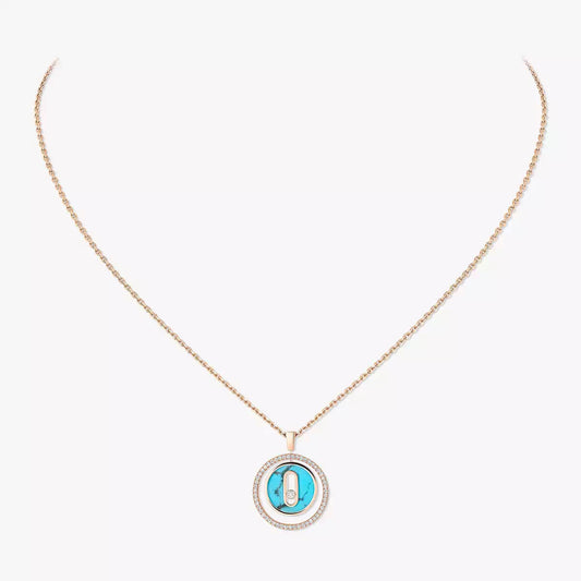 [AURORA]Lucky Move Diamond Necklace in Rose Gold and White Mother-of-Pearl