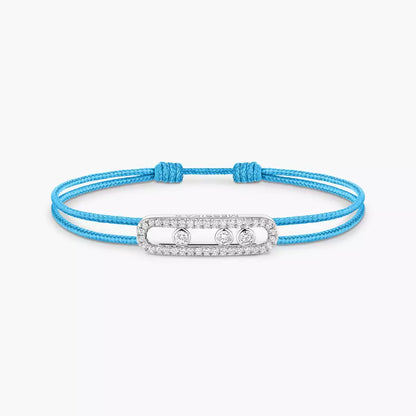 [AURORA]Messika Care(s) pink cord pavé bracelet
