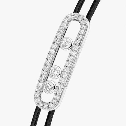 [AURORA]Messika Care(s) pink cord pavé bracelet