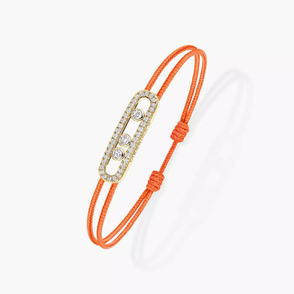 [AURORA]Messika Care(s) pink cord pavé bracelet
