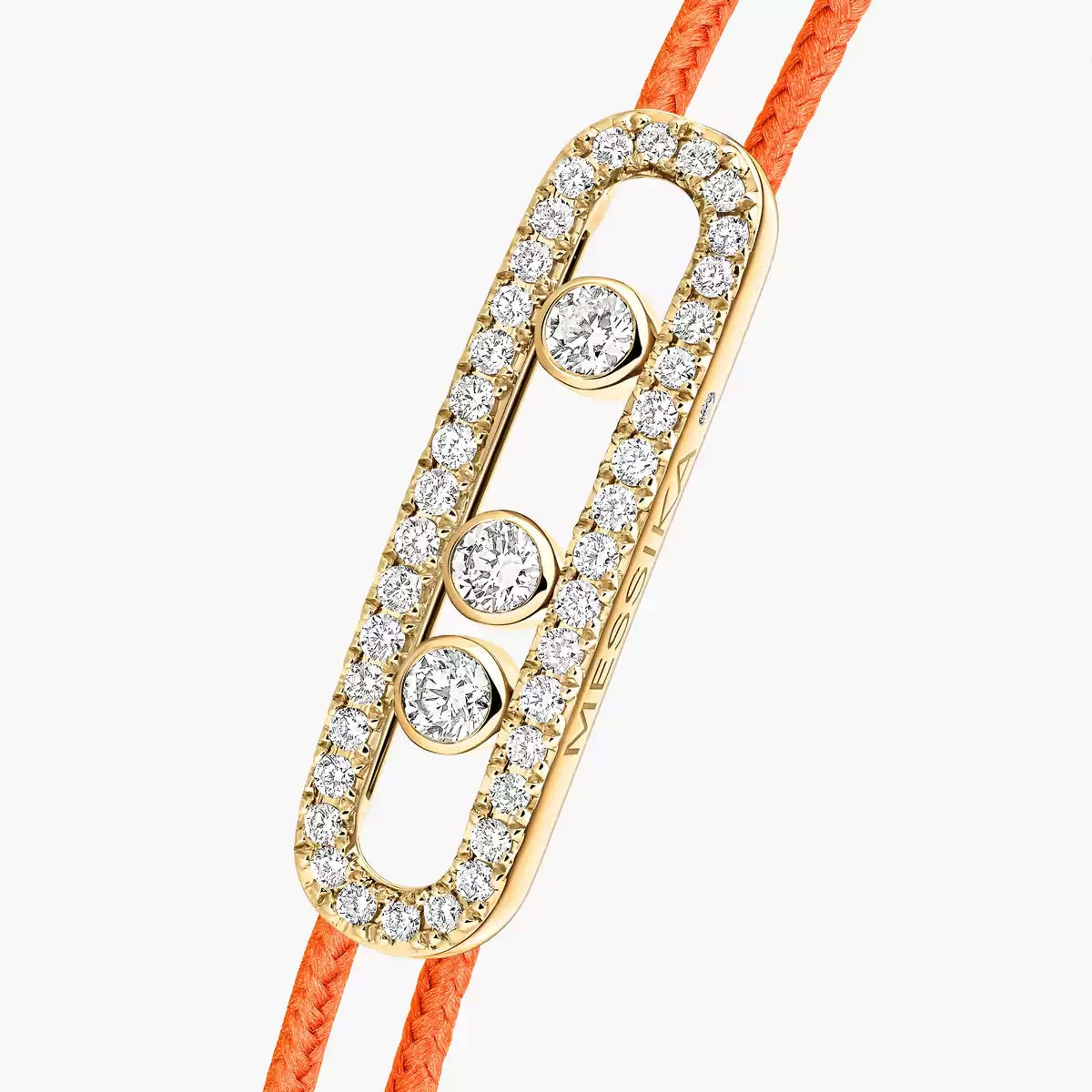 [AURORA]Messika Care(s) pink cord pavé bracelet