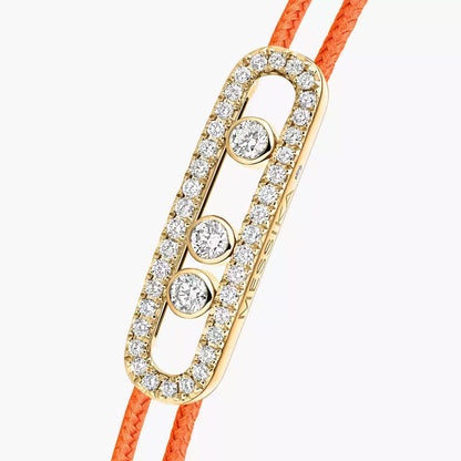 [AURORA]Messika Care(s) pink cord pavé bracelet