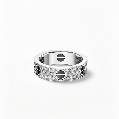 [AURORA]LOVE RING 5.5MM DIAMONDS PAVED CERAMIC