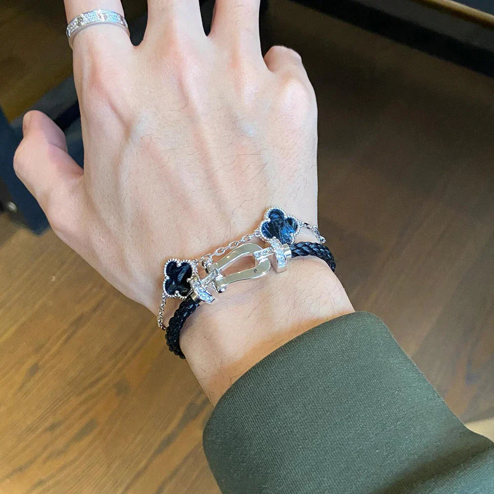 [AURORA]CLOVER 5 MOTIF PIETERSITE BRACELET COLLECTION