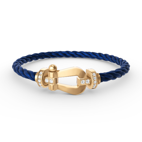 [Baslove]FORCE LARGE HORSESHOE HALF DIAMOND BRACELET GOLD