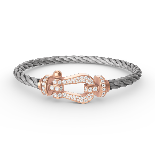 [Baslove]FORCE GROSSES HUFEISENARMBAND MIT VOLLEN DIAMANTEN IN ROSÉGOLD