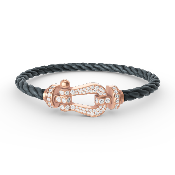 [Baslove]FORCE GROSSES HUFEISENARMBAND MIT VOLLEN DIAMANTEN IN ROSÉGOLD