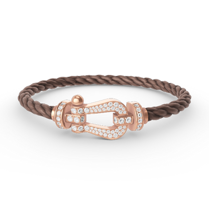 [Baslove]FORCE GROSSES HUFEISENARMBAND MIT VOLLEN DIAMANTEN IN ROSÉGOLD