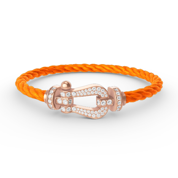 [Baslove]FORCE GROSSES HUFEISENARMBAND MIT VOLLEN DIAMANTEN IN ROSÉGOLD