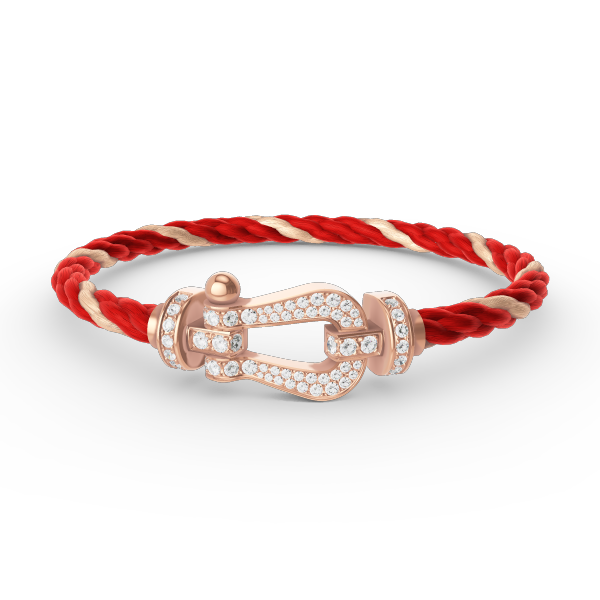 [Baslove]FORCE GROSSES HUFEISENARMBAND MIT VOLLEN DIAMANTEN IN ROSÉGOLD