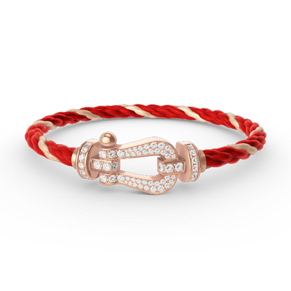 [Baslove]FORCE GROSSES HUFEISENARMBAND MIT VOLLEN DIAMANTEN IN ROSÉGOLD