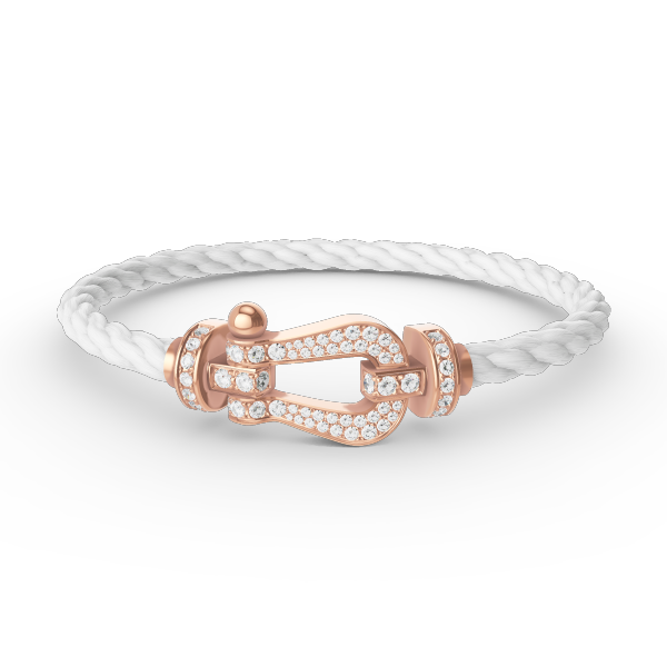 [Baslove]FORCE GROSSES HUFEISENARMBAND MIT VOLLEN DIAMANTEN IN ROSÉGOLD