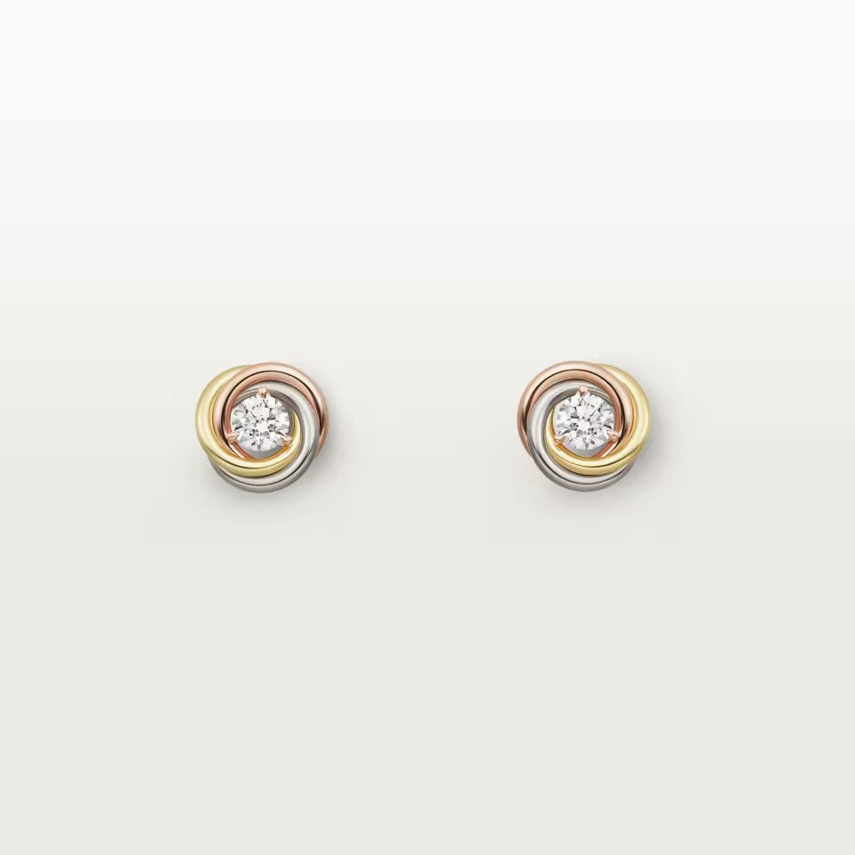 [AURORA]TRINITY STUD DIAMOND EARRINGS
