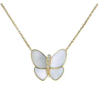 [Baslove]BUTTERFLY GOLD MOP DIAMOND NECKLACE