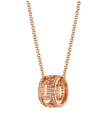 [Baslove]PARENTESI NECKLACE PINK GOLD DIAMOND