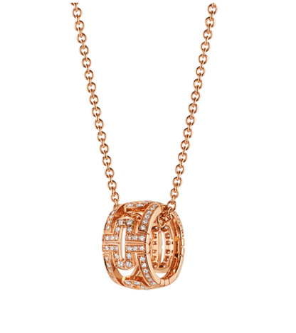 [Baslove]PARENTESI NECKLACE PINK GOLD DIAMOND