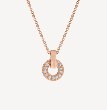 [Baslove]GARI NECKLACE PINK GOLD DIAMOND