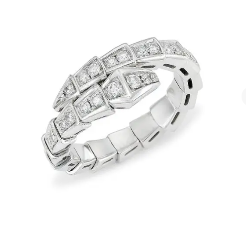 [Baslove]SERPENTI RING SILVER DIAMOND PAVED 4MM