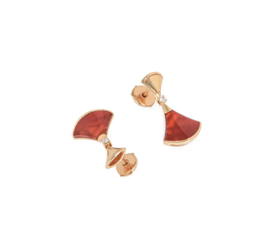 [Baslove]DREAM Carnelian PINK GOLD EARRINGS