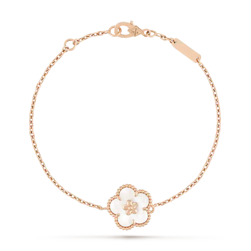 [Baslove]LUCKY WHITE MOP PLUM BLOSSOM  BRACELET