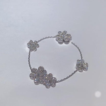 [Baslove]FRIVOLE SILVER 5 FLOWERS BRACELET