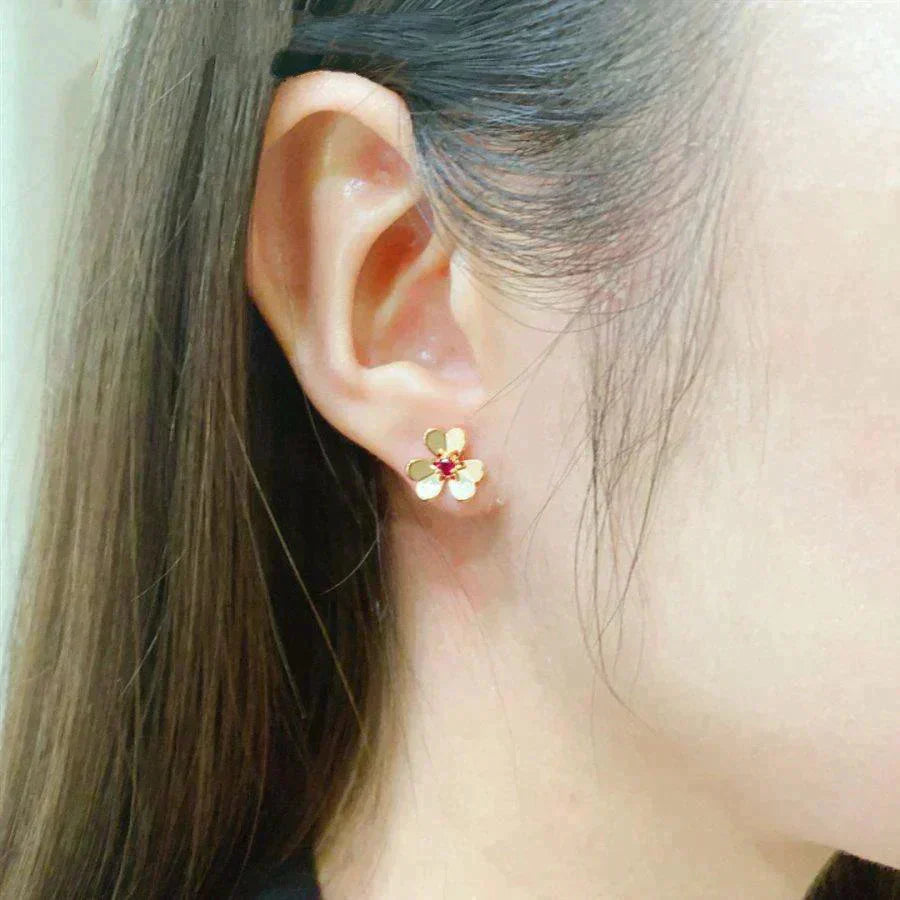 [Baslove]FRIVOLE  FLOWER PINK EARRINGS