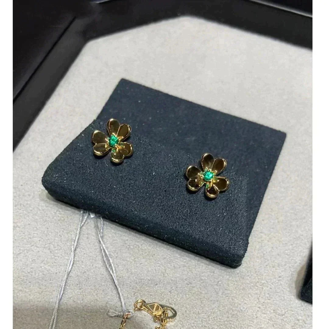 [Baslove]FRIVOLE  FLOWER MALACHITE EARRINGS