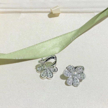 [Baslove]FRIVOLE SILVER FLOWER DIAMOND EARRINGS