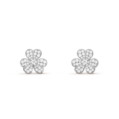 [Baslove]FRIVOLE SILVER FLOWER DIAMOND EARRINGS