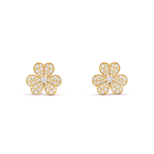 [Baslove]FRIVOLE GOLD FLOWER DIAMOND EARRINGS