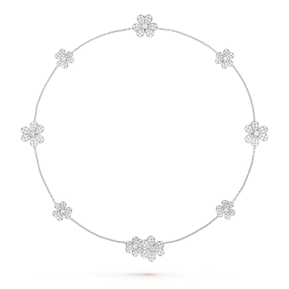 [Baslove]FRIVOLE SILVER 9 FLOWERS NECKLACE