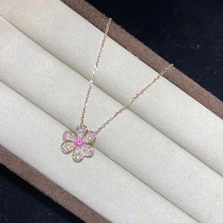 [Baslove]FRIVOLE ROSE GOLD FLOWER DIAMOND NECKLACE